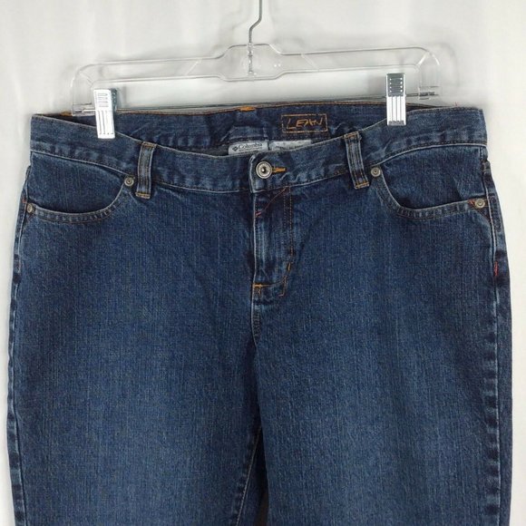 Columbia Lean Boot Cut Jeans Womens Size 12 Dark Wash Denim 34x31 - Picture 3 of 8